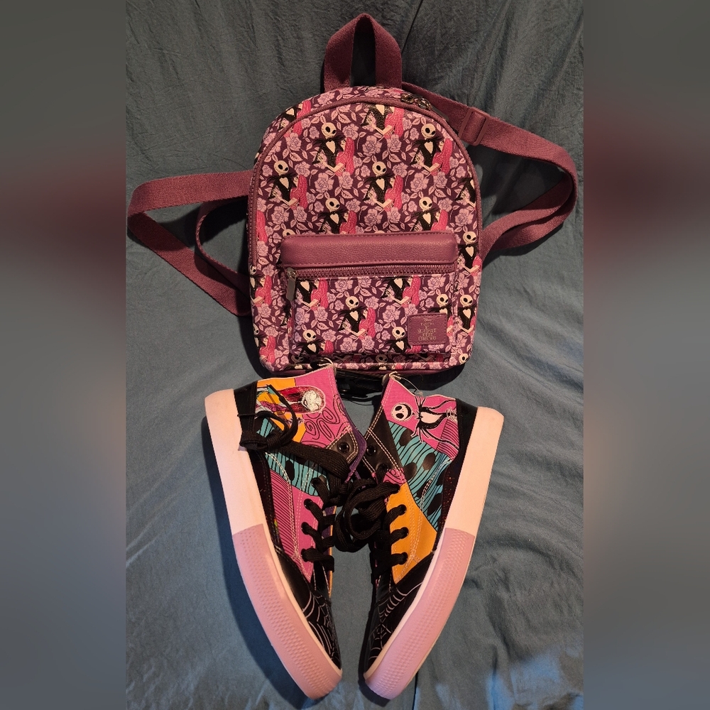 Bioworld Disney Nightmare Before Christmas Backpack and Sneakers